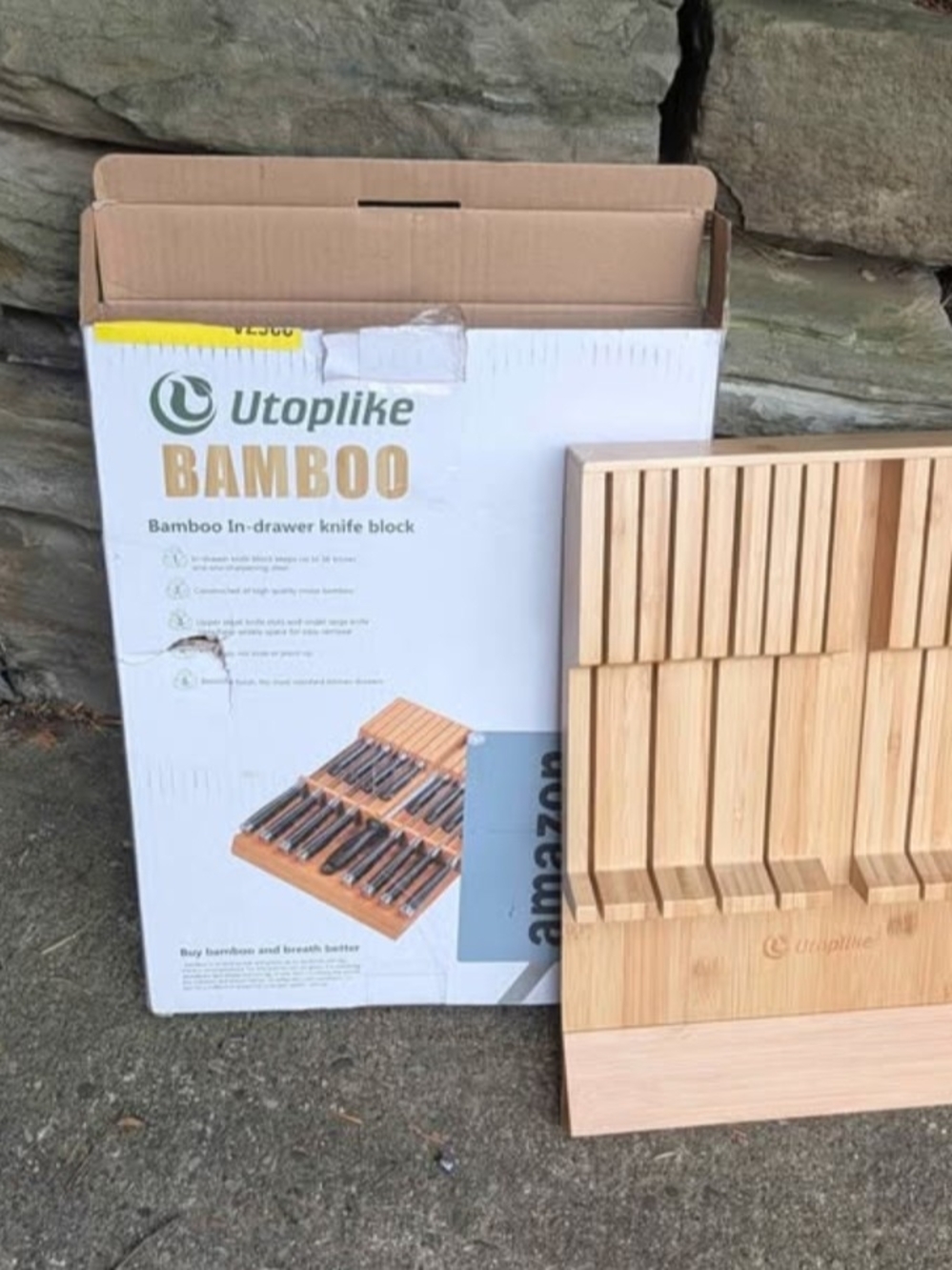 Bamboo In-Drawer Knife Block - Natural Bamboo